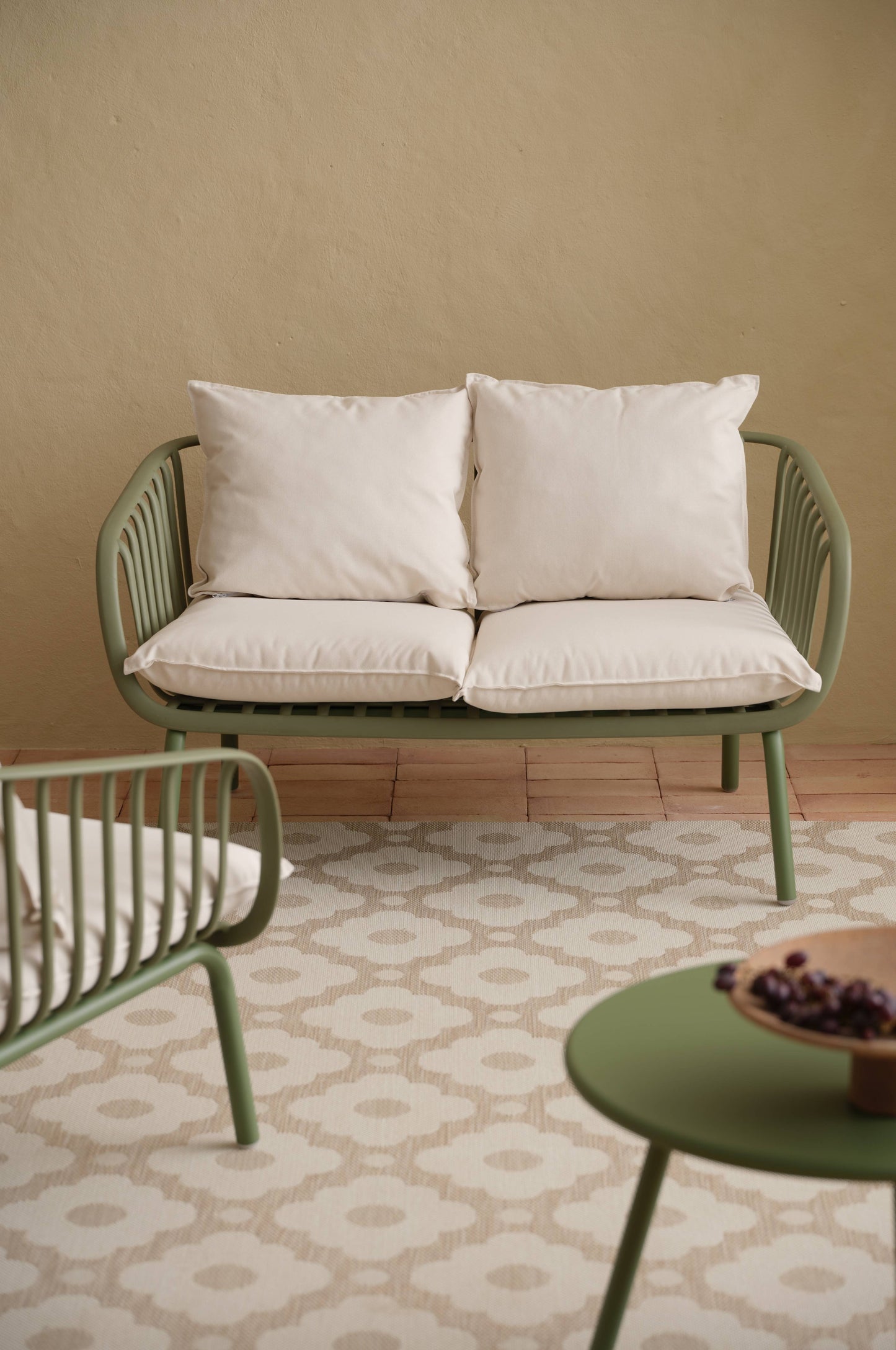 2ja sæta útisófi Olive grænn